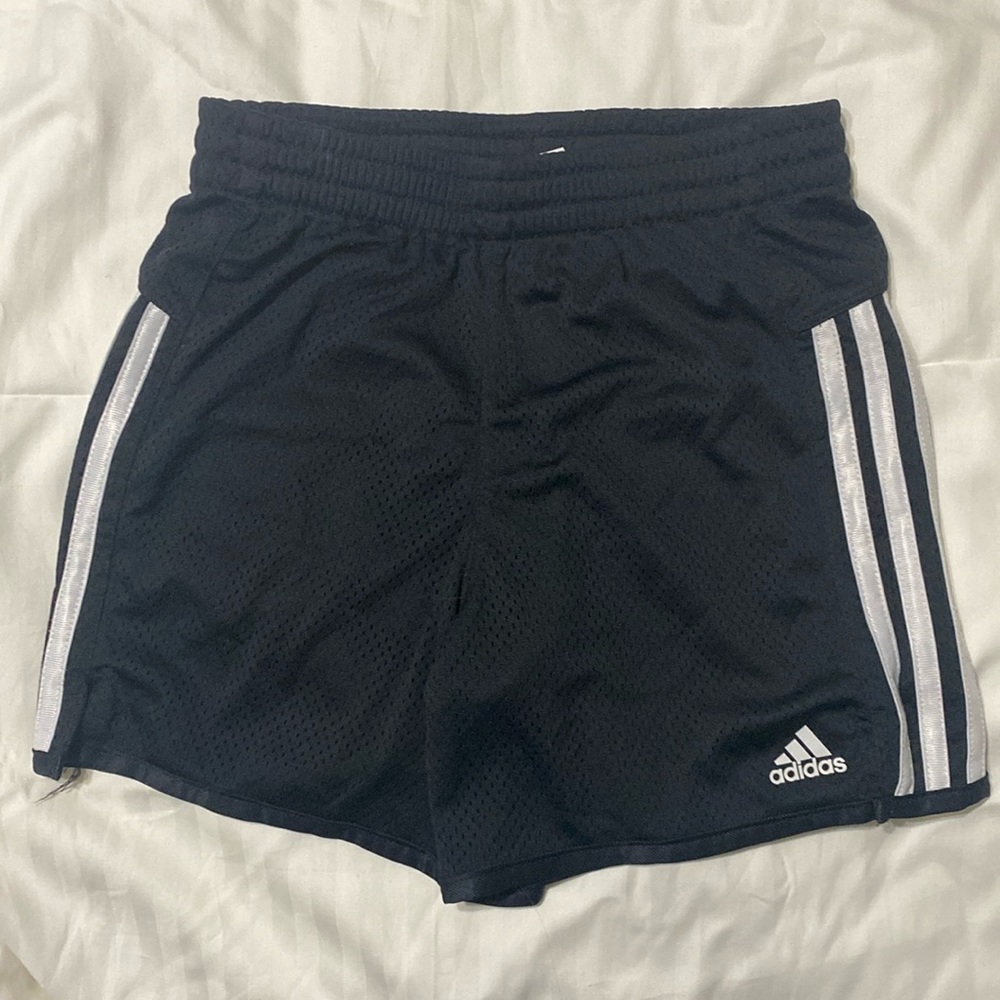 Adidas mesh girl size medium (10/12) black shorts.